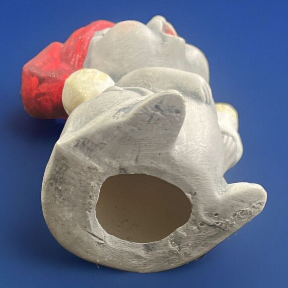 Vintage 6" Ceramic‎ Christmas Yawning Mouse Figurine w/Candle Decor Handpainted - Picture 7 of 8